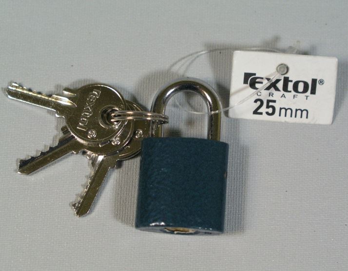 ZÁMEK - EXTOL - visací 25 mm 3 klíče
